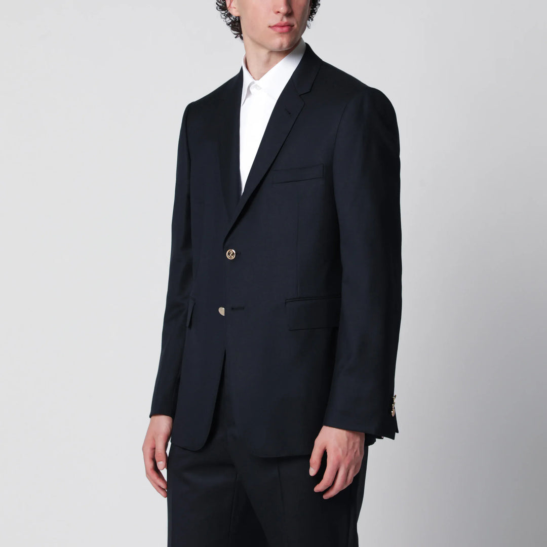 Thom Browne - Single-breasted navy blue wool jacket Brand Apparel & Accessories > Clothing > Outerwear > Coats & Jackets 5