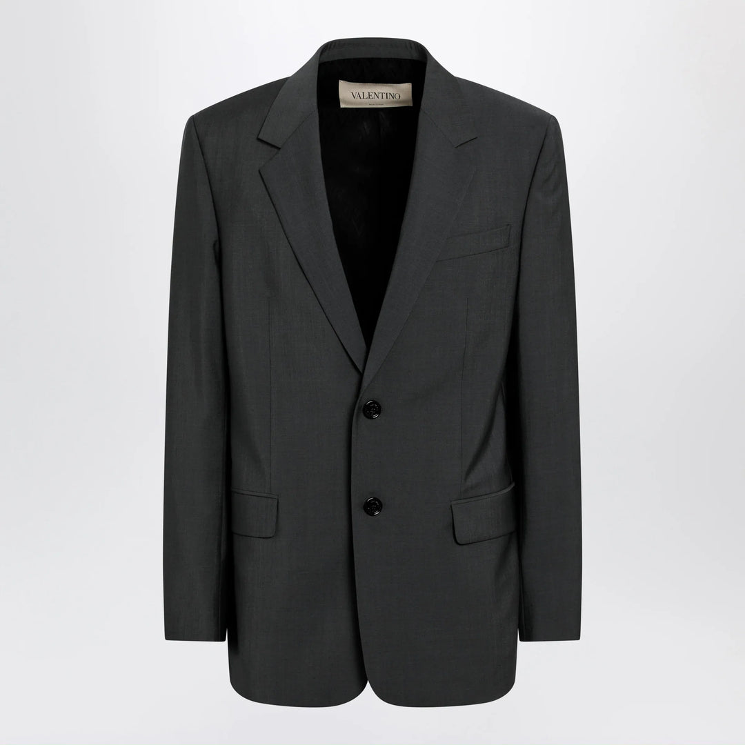 Valentino - Single-breasted wool and mohair jacket in black Brand Apparel & Accessories > Clothing > Outerwear > Coats & Jackets 48 IT