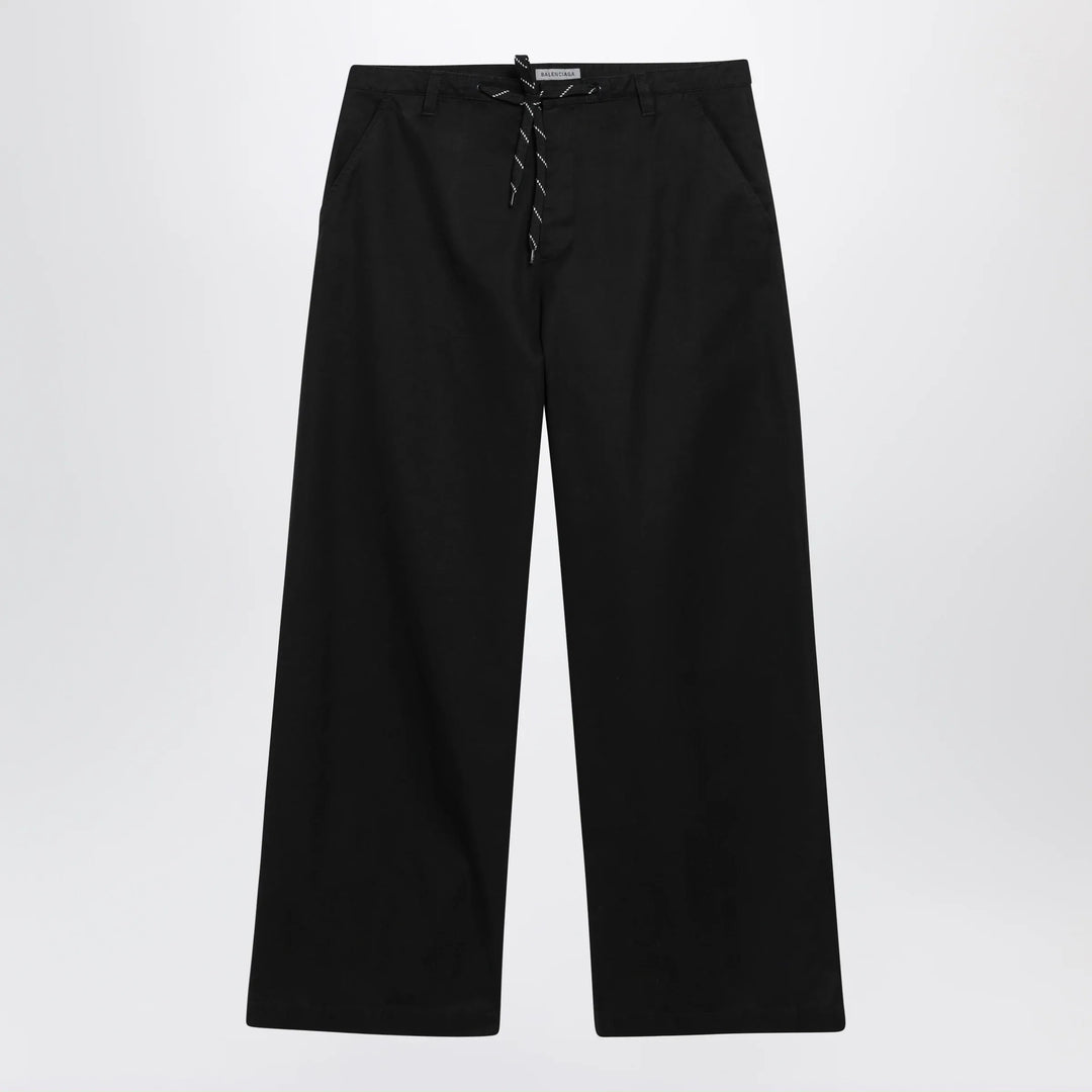 Balenciaga - Black cotton twill chino trousers Brand Apparel &amp; Accessories > Clothing > Pants 46 IT