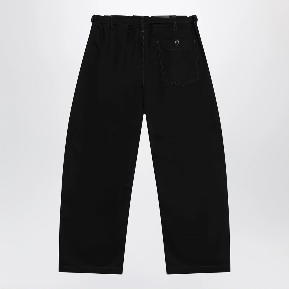 LEMAIRE - Black wide-leg cotton trousers Brand Apparel & Accessories > Clothing > Pants