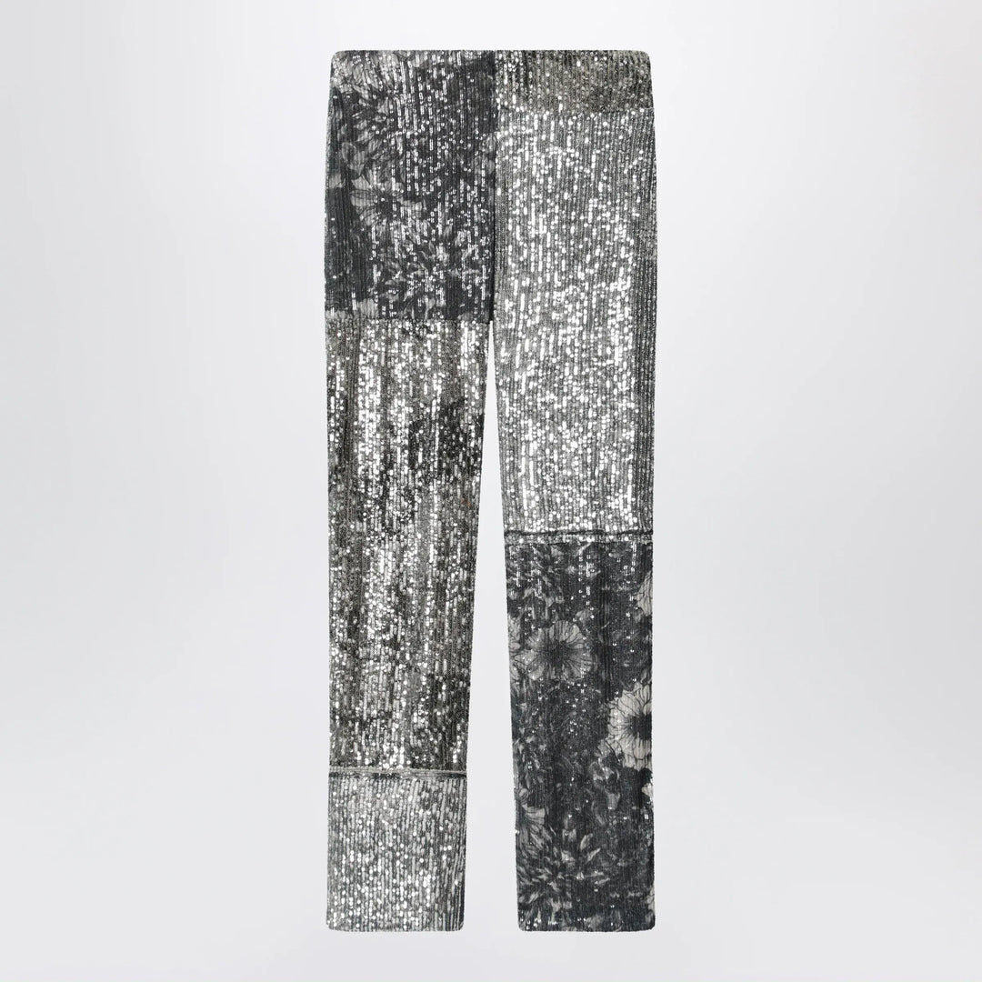 Maison Margiela - Patchwork trousers with floral sequins, multicolor Brand Apparel &amp; Accessories > Clothing > Pants 40  IT