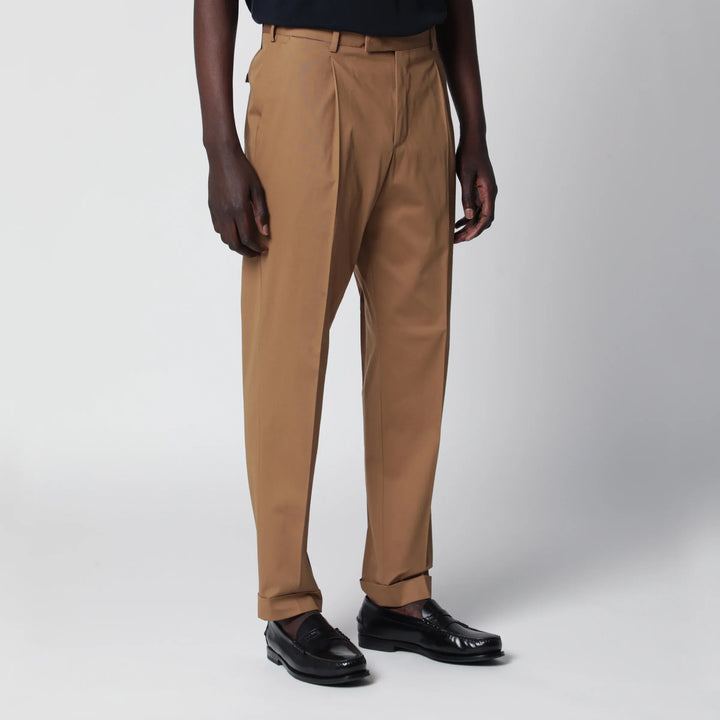 PT Torino - Biscuit-colored cotton trousers Brand Apparel &amp; Accessories > Clothing > Pants 46 IT