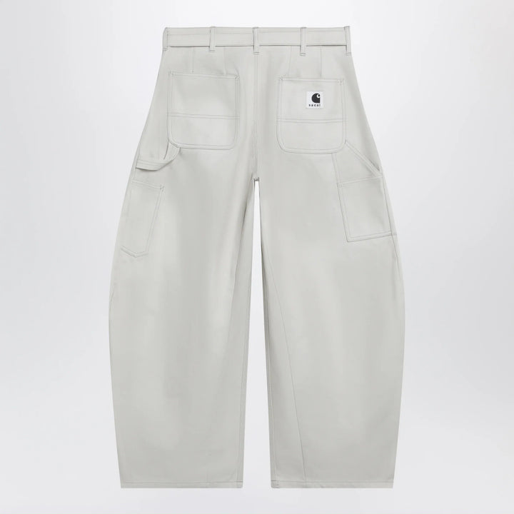 Sacai x Carhartt WIP - Ivory rounded cargo pants in cotton Brand Apparel &amp; Accessories > Clothing > Pants