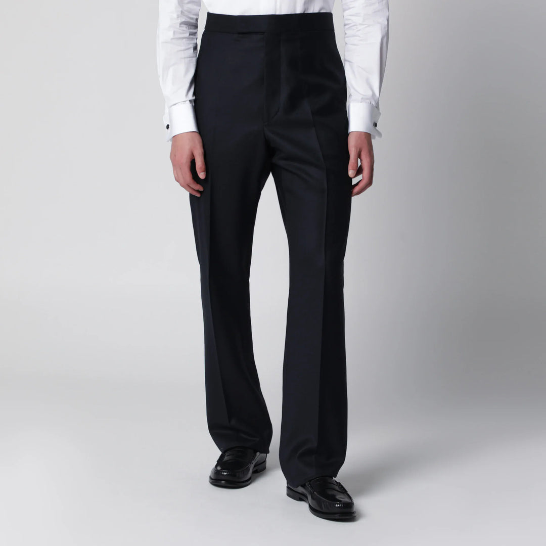Thom Browne - Navy blue wool trousers Brand Apparel & Accessories > Clothing > Pants 2