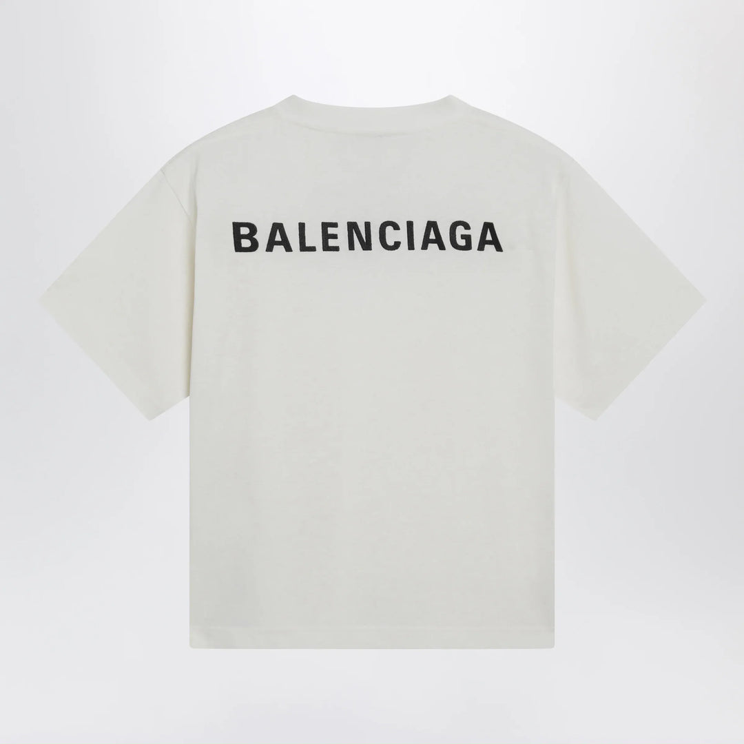 Balenciaga - Balenciaga Back Medium Fit T-shirt in cream Brand Apparel &amp; Accessories > Clothing > Shirts &amp; Tops