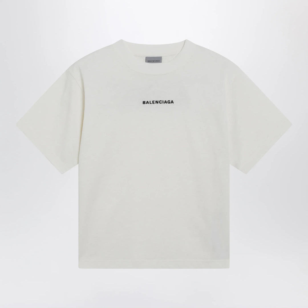 Balenciaga - Balenciaga Back Medium Fit T-shirt in cream Brand Apparel &amp; Accessories > Clothing > Shirts &amp; Tops XS
