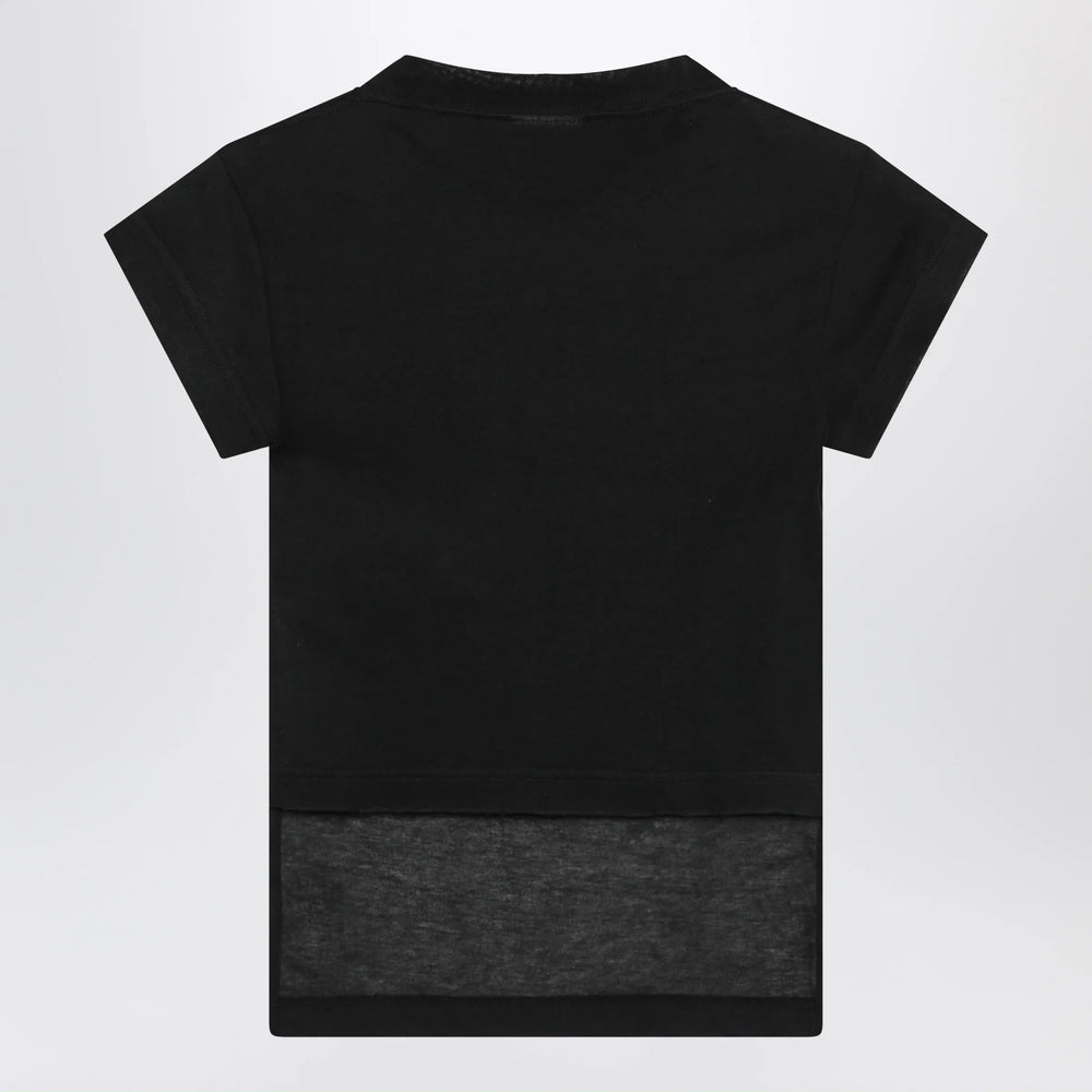 Balenciaga - Messy Spray T-shirt with cut-out back in cotton black Brand Apparel & Accessories > Clothing > Shirts & Tops
