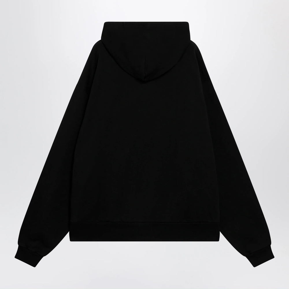 Balenciaga - Oversized zip hoodie in black cotton Brand Apparel & Accessories > Clothing > Shirts & Tops