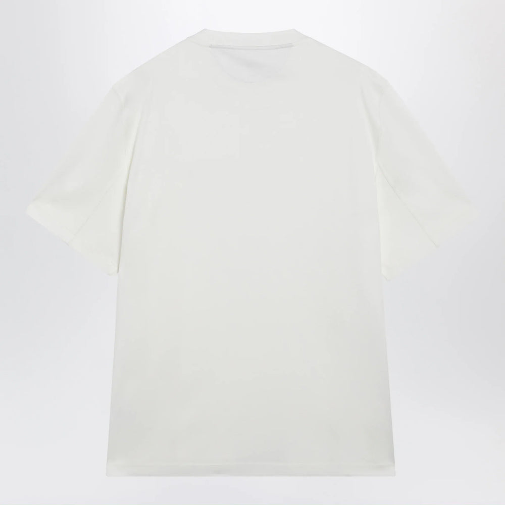 Brunello Cucinelli - Crew-neck cotton jersey T-shirt with logo in off white Brand Apparel & Accessories > Clothing > Shirts & Tops