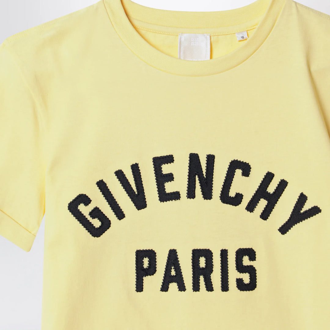 Givenchy - Yellow T-shirt with embroidered logo Brand Apparel &amp; Accessories > Clothing > Shirts &amp; Tops