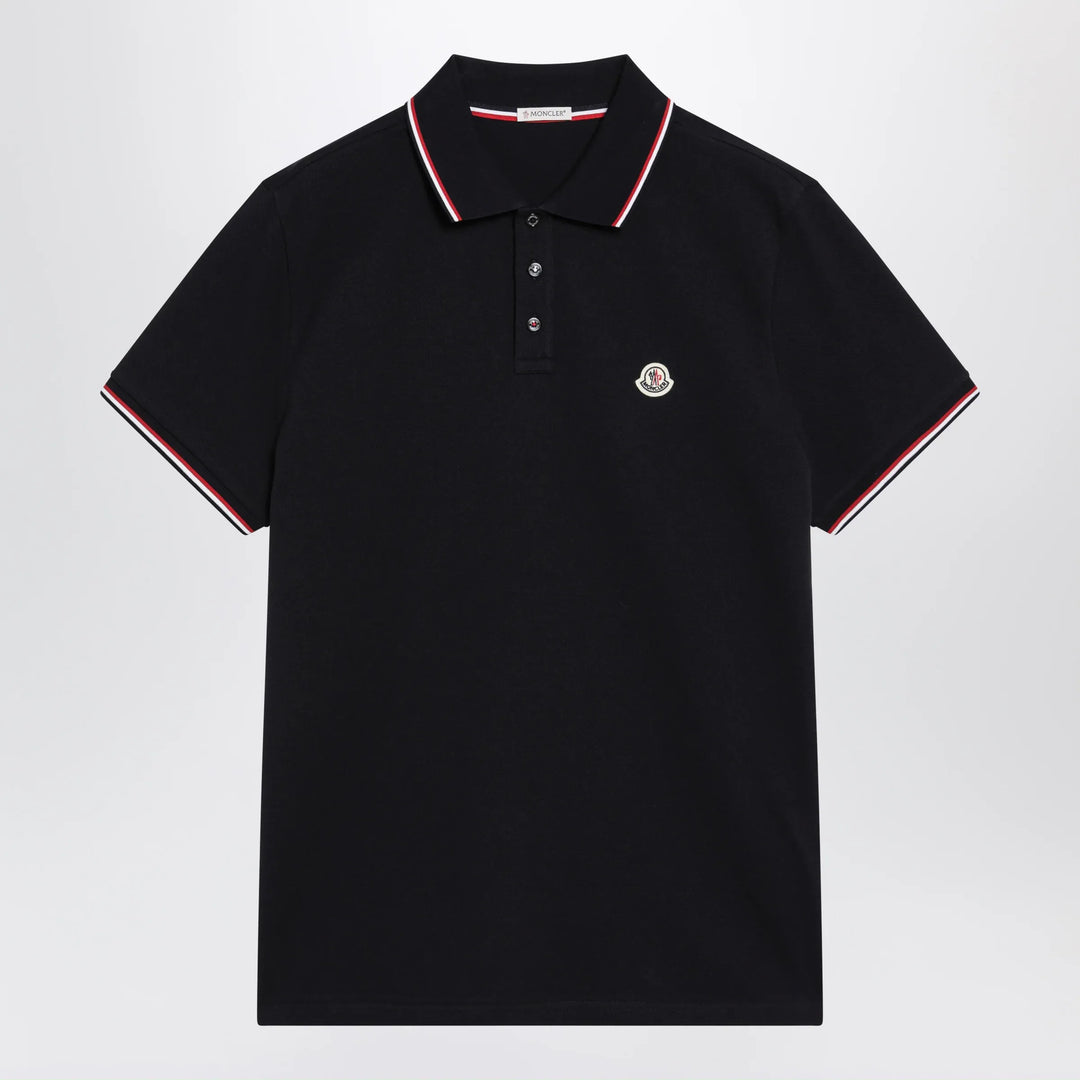 Moncler - Navy blue short-sleeve polo shirt Brand Apparel & Accessories > Clothing > Shirts & Tops S