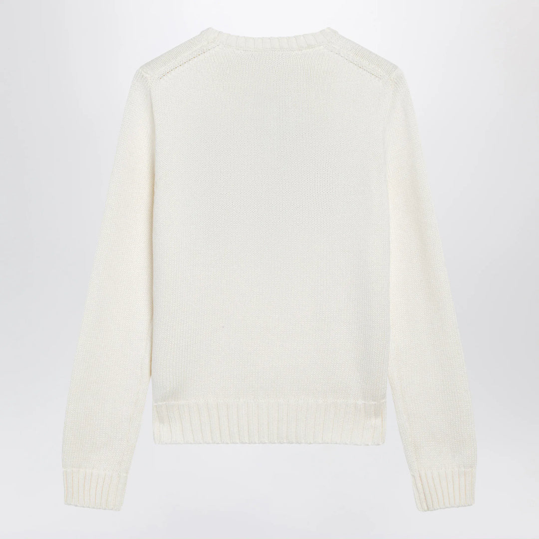 Polo Ralph Lauren - Tommy Hilfiger cream sweater with flag motif Brand Apparel &amp; Accessories > Clothing > Shirts &amp; Tops