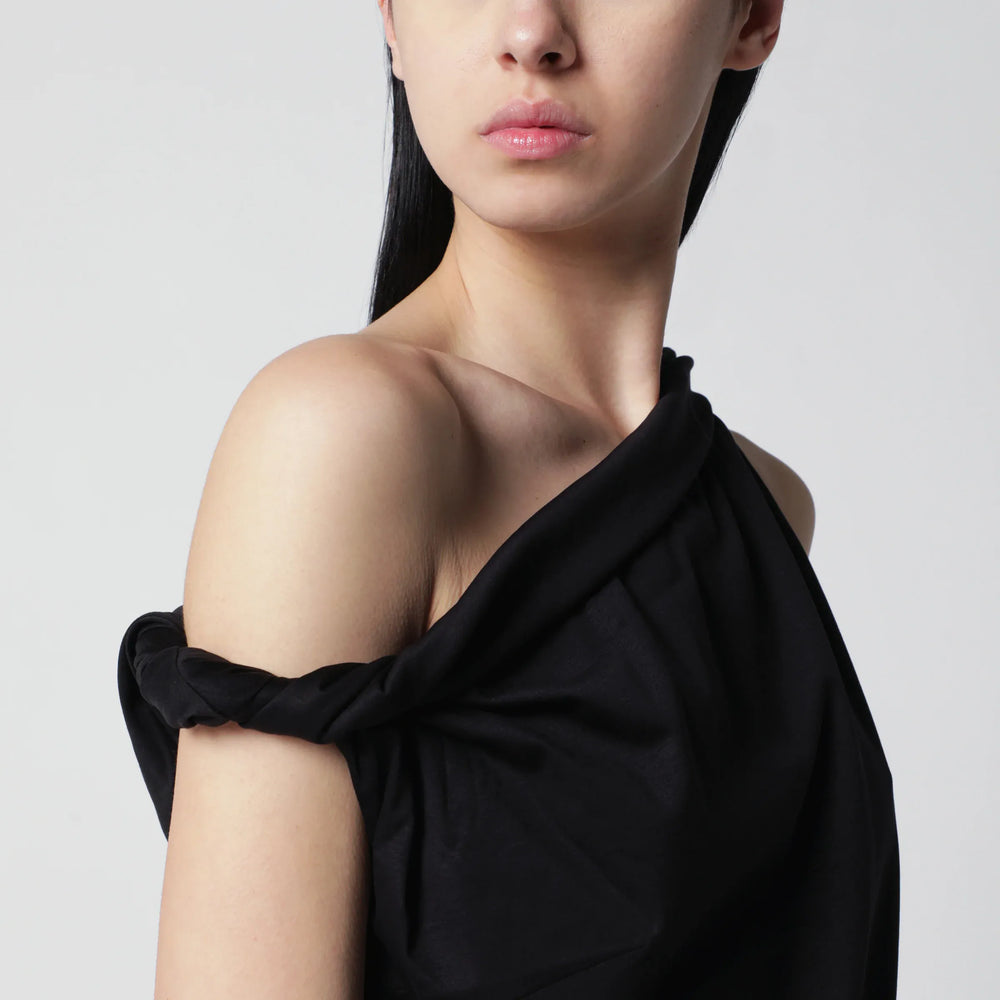 Róhe - Black asymmetrical top in cotton and silk blend Brand Apparel & Accessories > Clothing > Shirts & Tops 38  FR