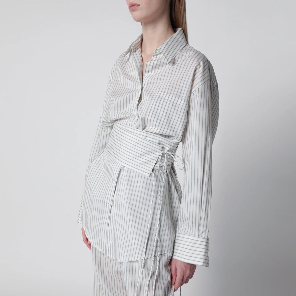 Róhe - Silk striped shirt with belt Brand Apparel & Accessories > Clothing > Shirts & Tops
