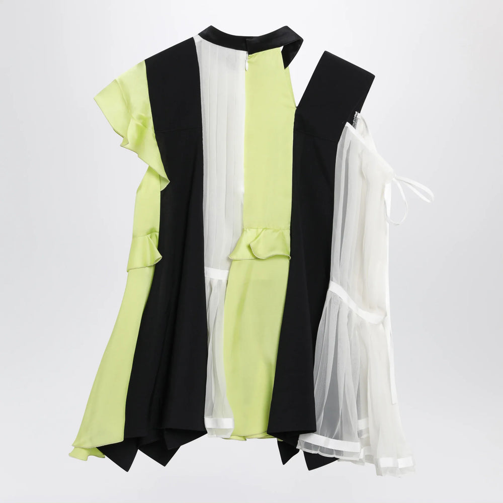 Sacai - Fabric Mix sweater Navy/Yellow Brand Apparel & Accessories > Clothing > Shirts & Tops