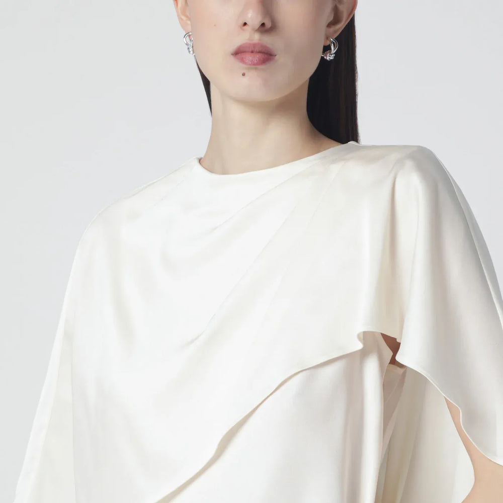 SIMKHAI - Eliora cream satin blouse Brand Apparel & Accessories > Clothing > Shirts & Tops M
