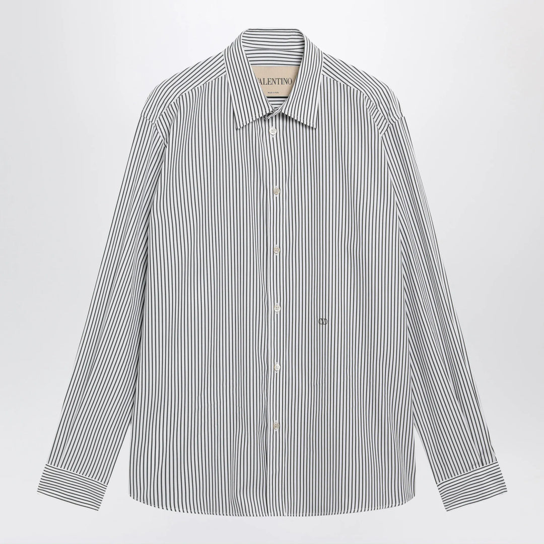 Valentino - Ivory/green striped shirt with Vlogo Brand Apparel & Accessories > Clothing > Shirts & Tops 39