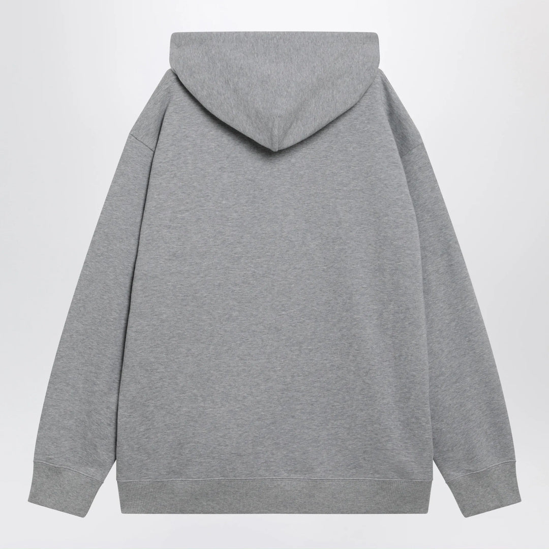 Valentino - Mélange gray hoodie with Vlogo embroidery Brand Apparel &amp; Accessories > Clothing > Shirts &amp; Tops