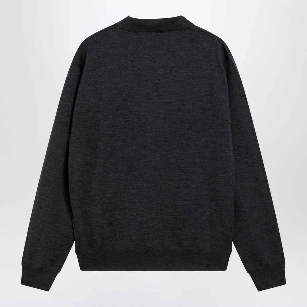 Valentino - Wool polo shirt with VLogo embroidery in anthracite Brand Apparel & Accessories > Clothing > Shirts & Tops
