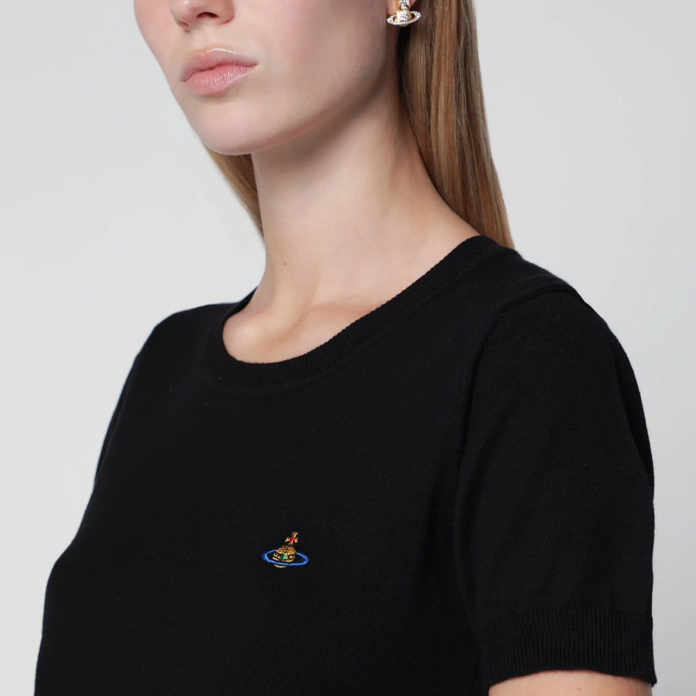 Vivienne Westwood - Bea knitted cotton and cashmere T-shirt in black Brand Apparel & Accessories > Clothing > Shirts & Tops