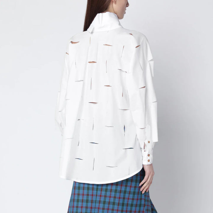 Vivienne Westwood - White Halston shirt with cut-out details Brand Apparel &amp; Accessories > Clothing > Shirts &amp; Tops 40  IT