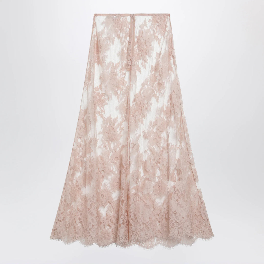 Dolce&amp;Gabbana - Chantilly lace midi skirt in pink Brand Apparel &amp; Accessories > Clothing > Skirts