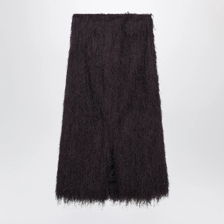 Dries Van Noten - Dark purple midi skirt with fringes Brand Apparel &amp; Accessories > Clothing > Skirts