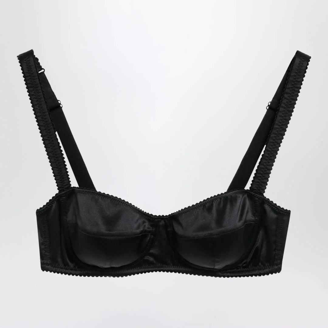 Dolce&amp;Gabbana - Balconette bra in stretch silk satin, black Brand Apparel &amp; Accessories 3B