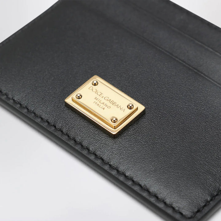 Dolce&amp;Gabbana - Black leather card holder with logo tag Brand Apparel &amp; Accessories TU