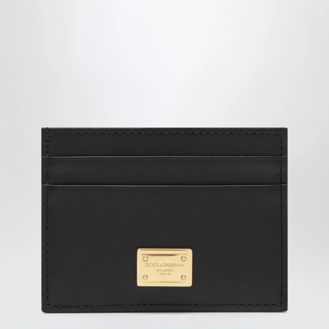 Dolce&amp;Gabbana - Black leather card holder with logo tag Brand Apparel &amp; Accessories TU