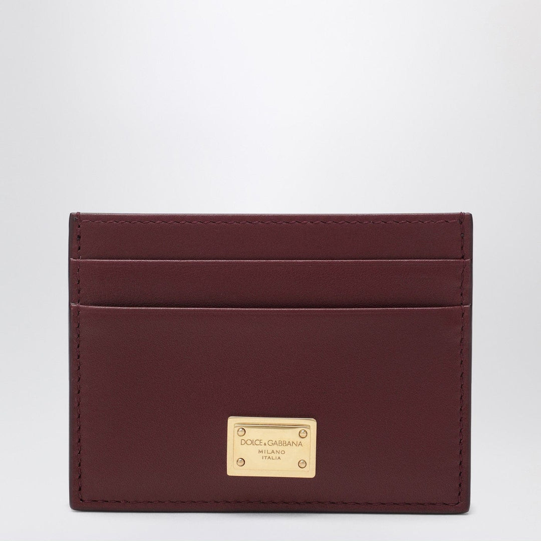 Apparel &amp; Accessories TU Dolce&amp;Gabbana - Bordeaux leather cardholder with logo plate Brand
