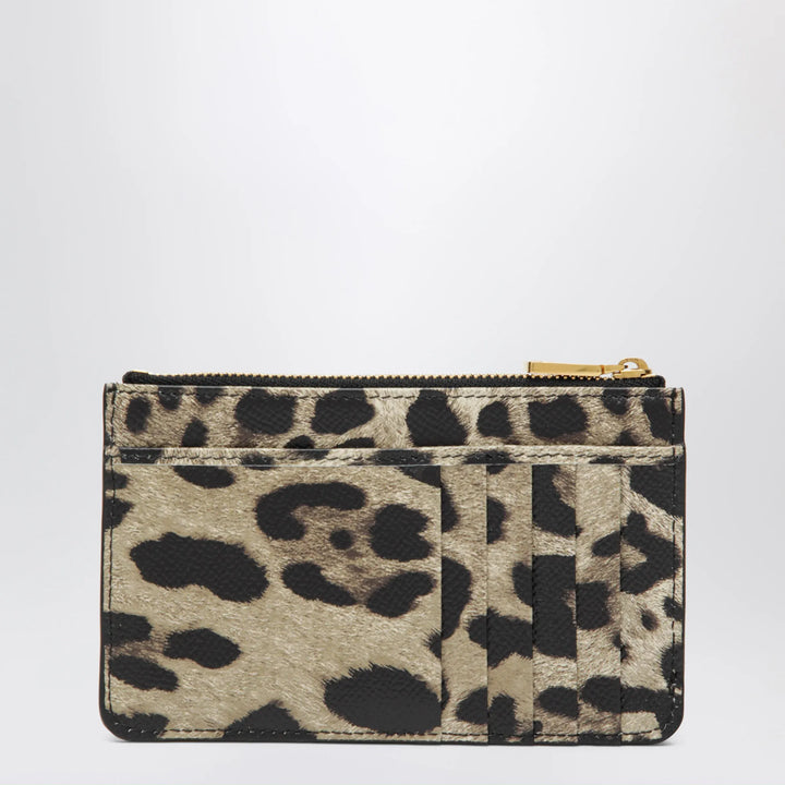 Dolce&amp;Gabbana - Leopard-print Dauphine leather card holder with zip Brand Apparel &amp; Accessories U