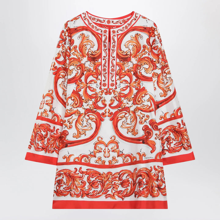 Dolce&amp;Gabbana - Maiolica-print silk twill kaftan dress, multicolour Brand Apparel &amp; Accessories 42  IT