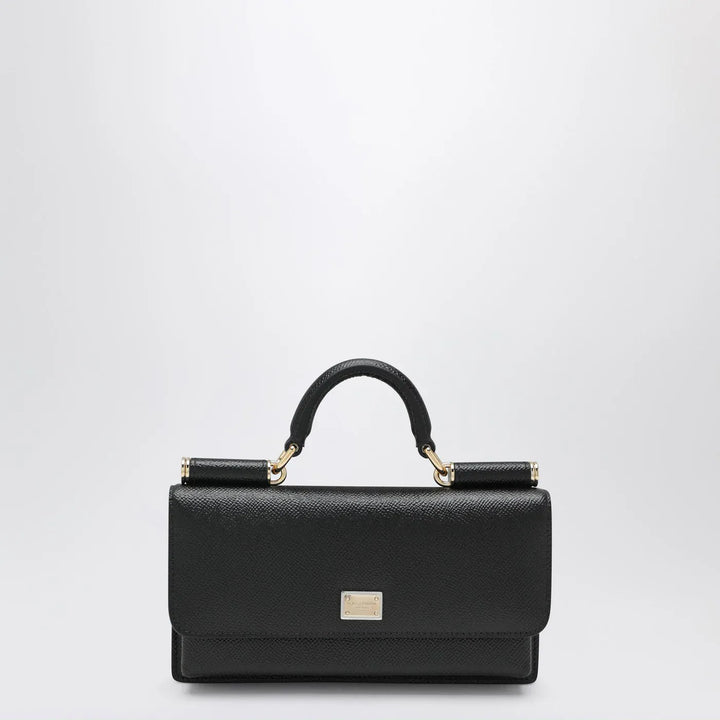Dolce&amp;Gabbana - Mini Dauphine black leather bag with logo tag Brand Apparel &amp; Accessories TU