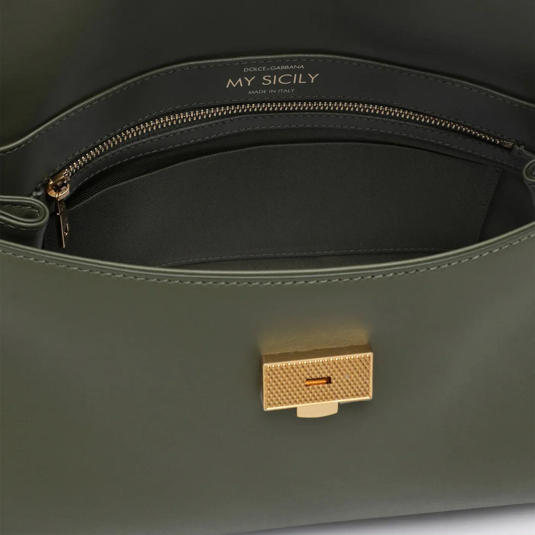 Dolce&amp;Gabbana - My Sicily handbag in military green leather Brand Apparel &amp; Accessories TU