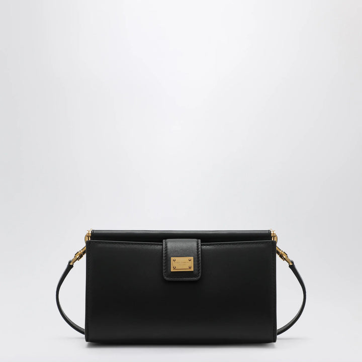 Dolce&amp;Gabbana - Plongé calfskin leather phone bag in black Brand Apparel &amp; Accessories TU