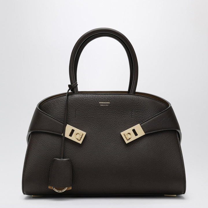 Apparel &amp; Accessories TU Ferragamo - Hug M handbag in brown/ochre leather Brand