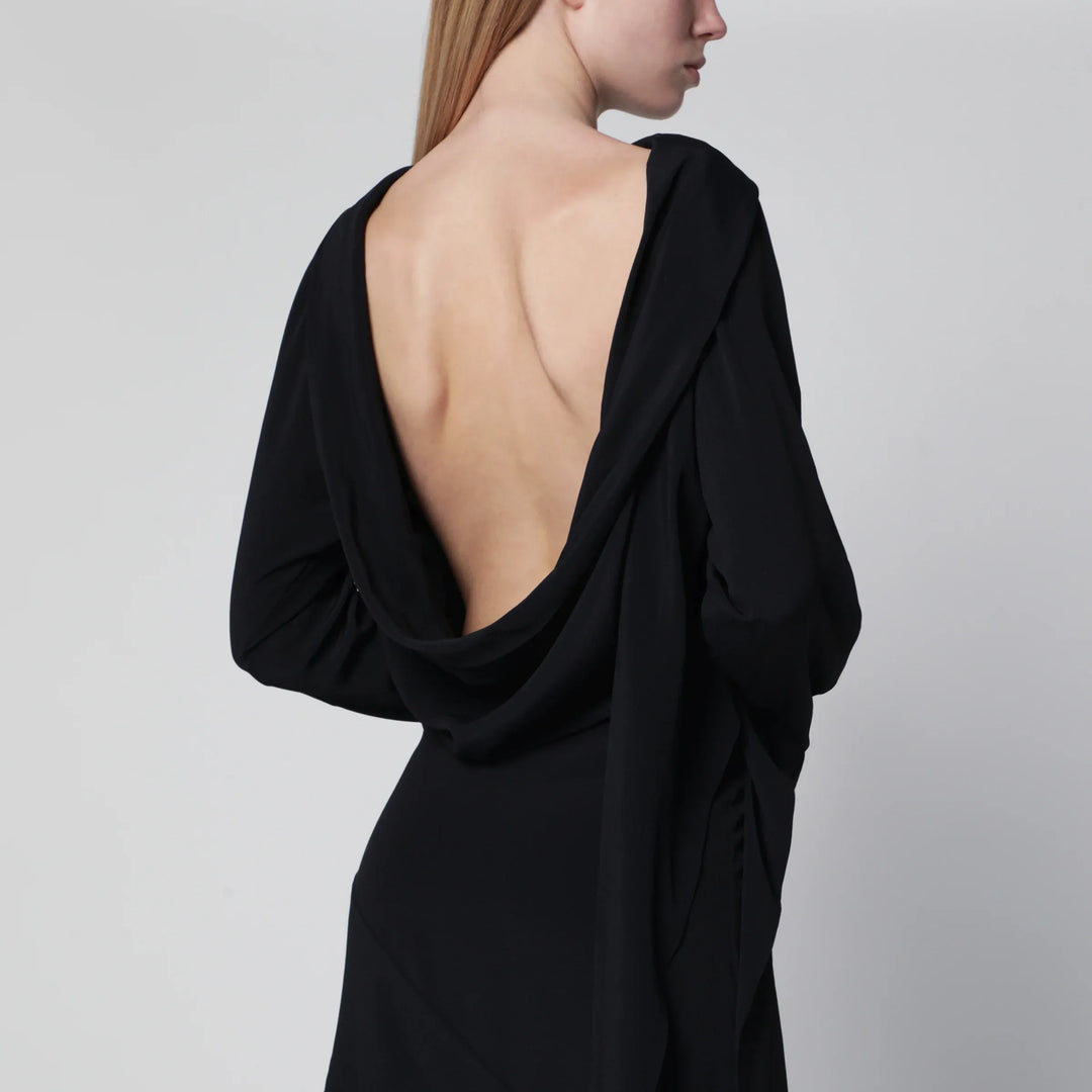 Francesco Murano - Black asymmetric silk-blend dress Brand Apparel &amp; Accessories