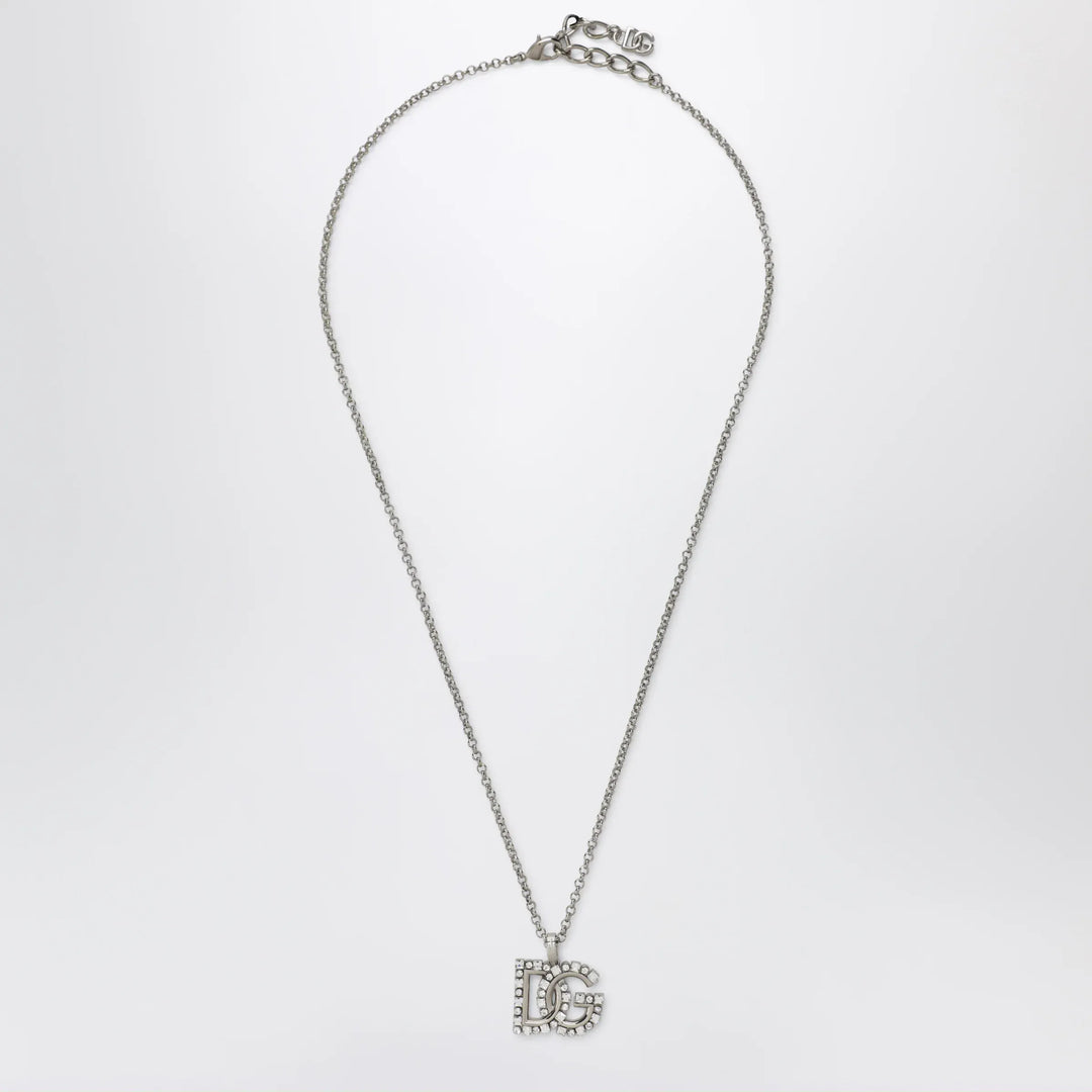 Dolce&amp;Gabbana - Thin chain necklace with rhinestone DG logo in silver Brand Apparel &amp; Accessories > Jewelry TU