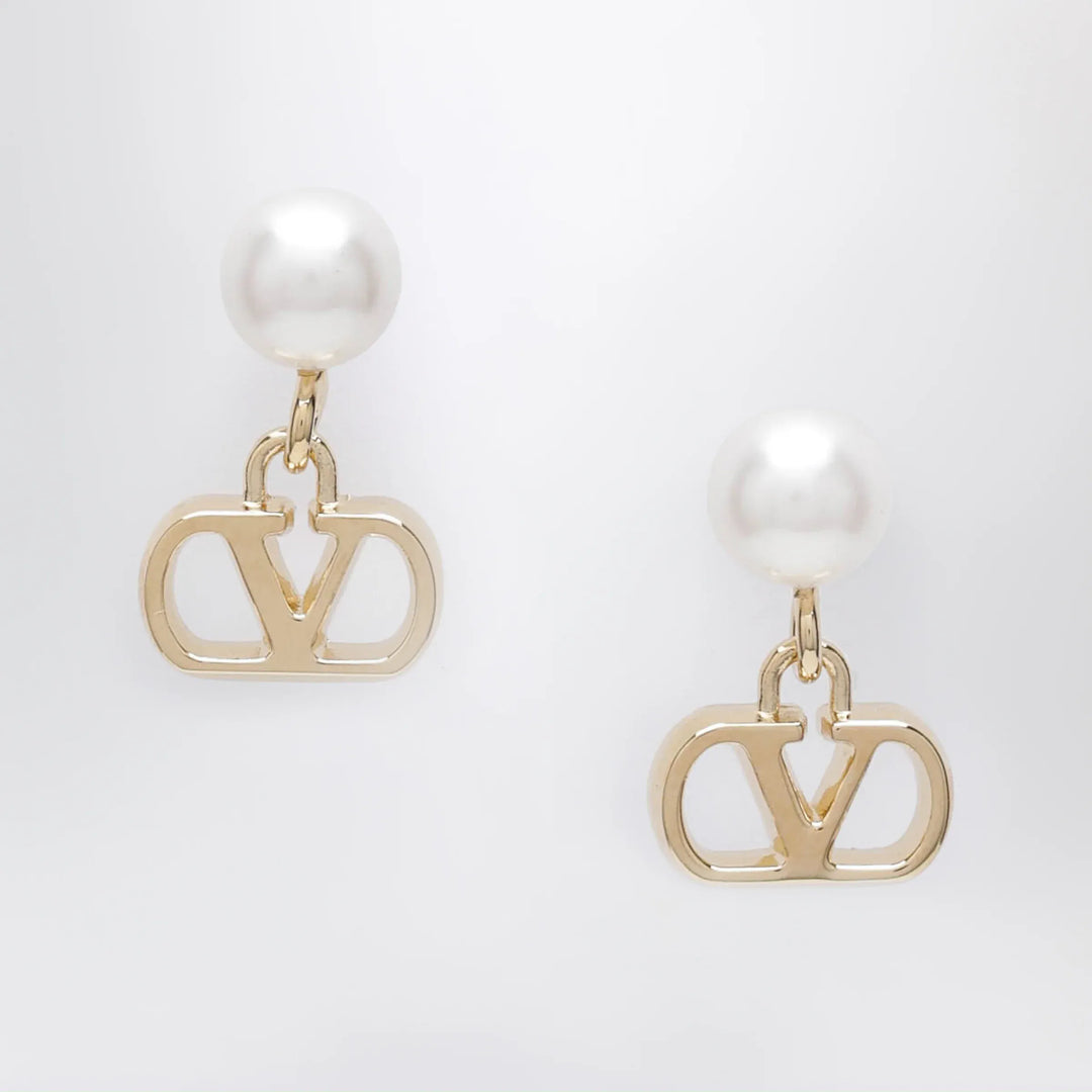 Valentino Garavani - Gold-tone VLogo Signature earrings with pearl Brand Apparel &amp; Accessories > Jewelry U