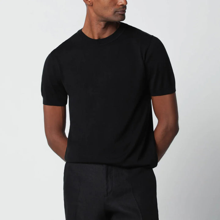 Lardini - Black wool-blend knit Brand Apparel &amp; Accessories S