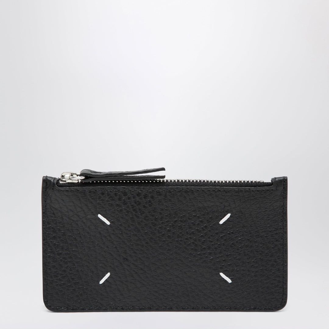 Apparel &amp; Accessories TU Maison Margiela - Black Four Stitches Zip Cardholder Brand