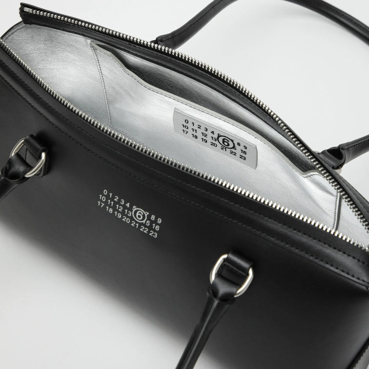 MM6 Maison Margiela - Small black leather Bowling bag Brand Apparel &amp; Accessories