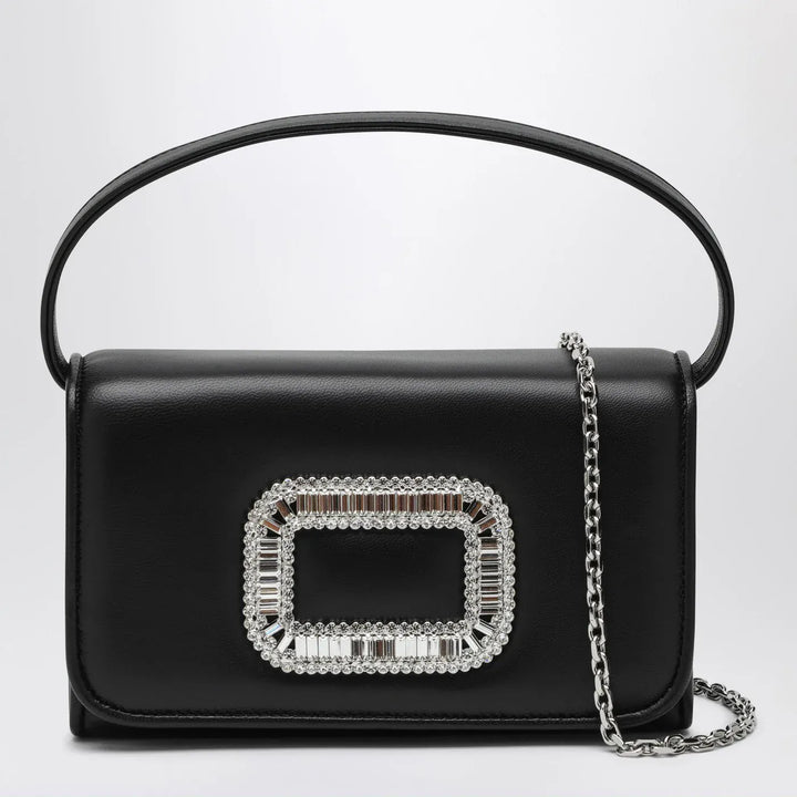 ROGER VIVIER - Black leather Micro Pilgrim bag Brand Apparel &amp; Accessories TU