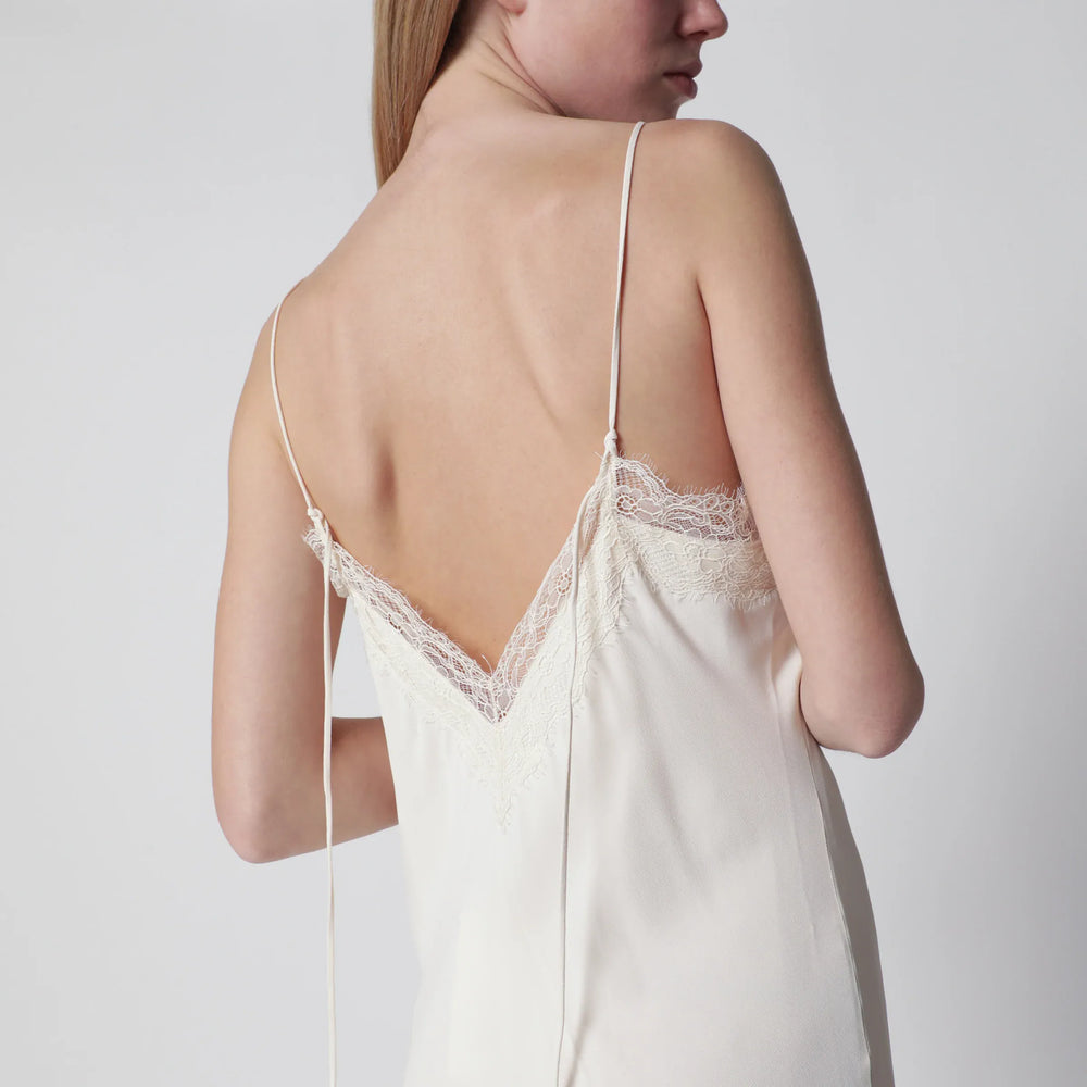 Róhe - White silk and lace slip dress Brand Apparel & Accessories