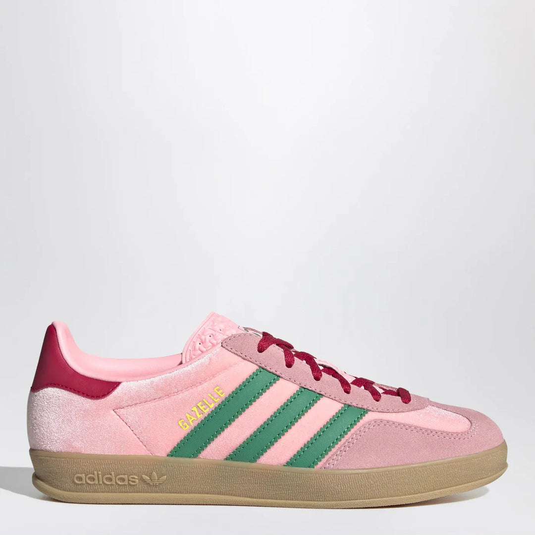 adidas Originals - Gazelle Indoor Court Green/Glow Pink/Gum velvet Sneakers Brand Apparel & Accessories > Shoes 5,5 UK