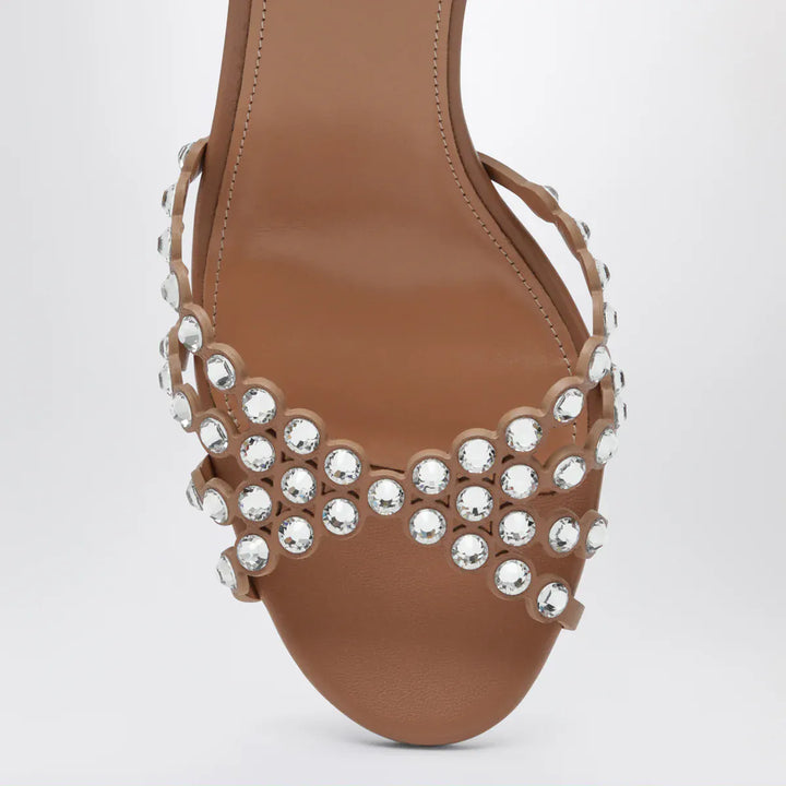Aquazzura - Tequila Sandal crystal nappa sandals in Daisy yellow Brand Apparel &amp; Accessories > Shoes