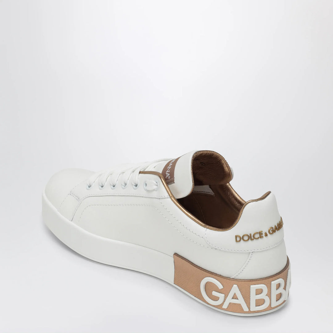 Dolce&amp;Gabbana - White/gold Portofino sneakers Brand Apparel &amp; Accessories > Shoes