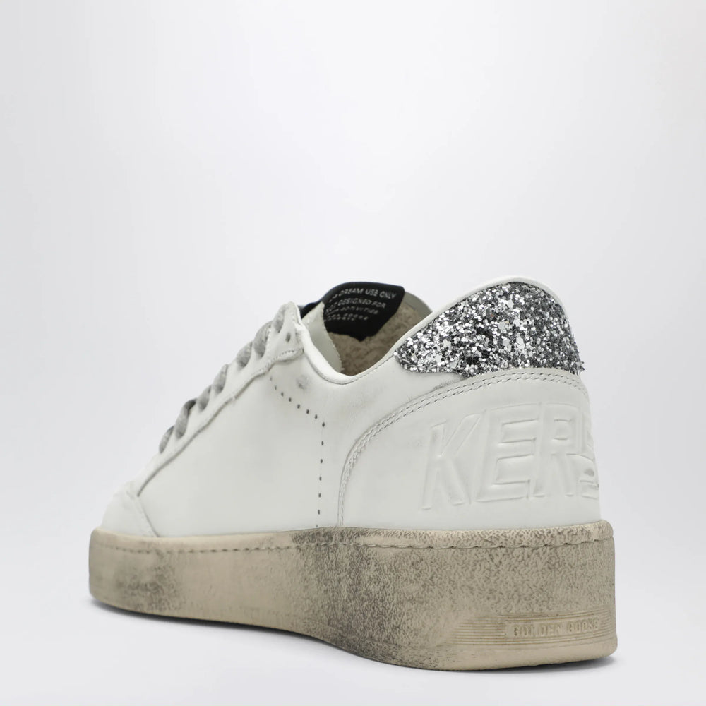 Golden Goose - White/silver/platinum glitter Ball Star sneakers Brand Apparel & Accessories > Shoes