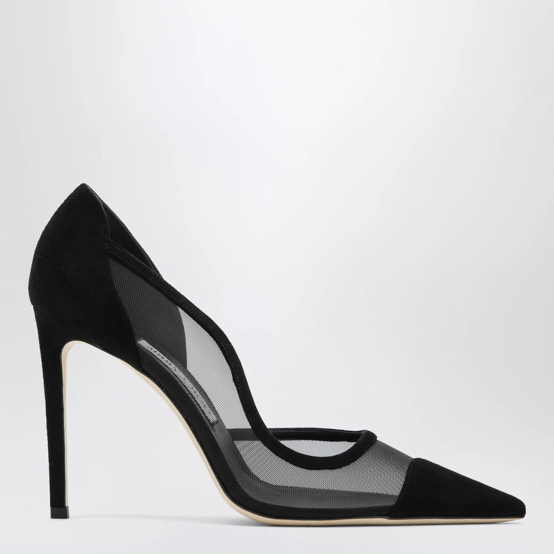 Jimmy Choo - Brigitte 100 pumps in black suede and mesh Brand Apparel & Accessories > Shoes 36 IT